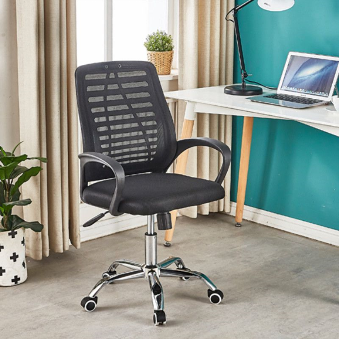 6 Pcs Mesh Back Office Chair - Black-Santorini Store