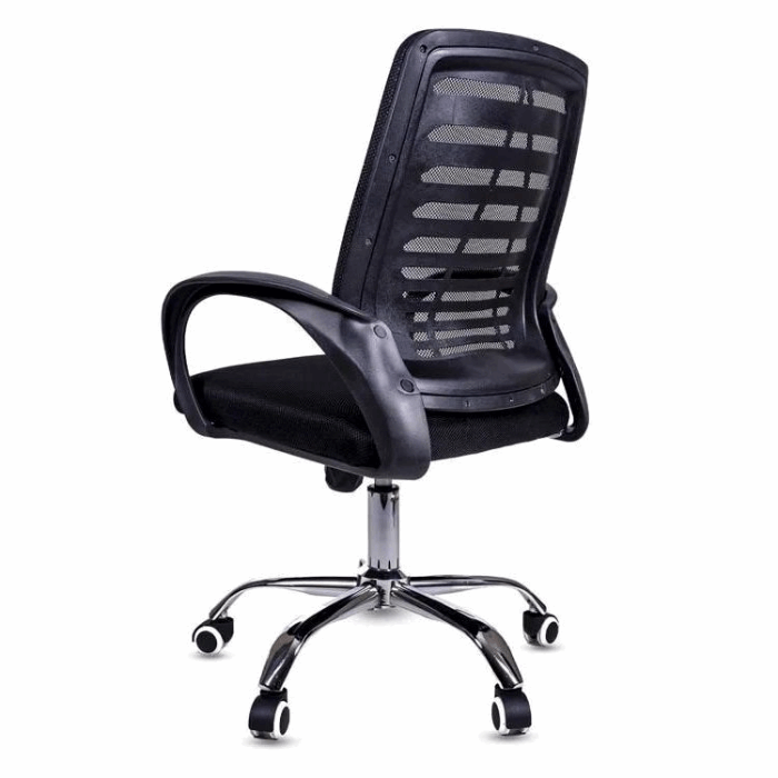 Black Ergonomic Mesh Office Chair with 360° Swivel and Armrests-Santorini Store