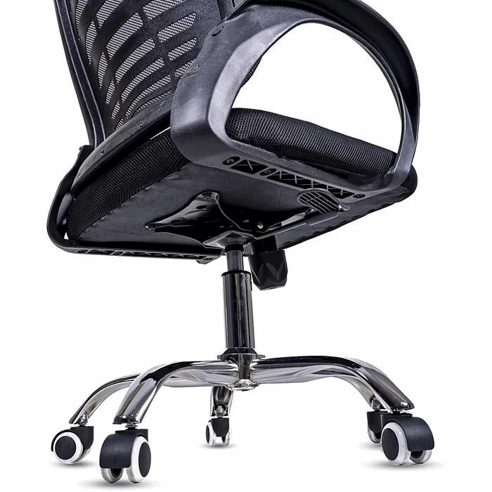 Black Ergonomic Mesh Office Chair with 360° Swivel and Armrests-Santorini Store