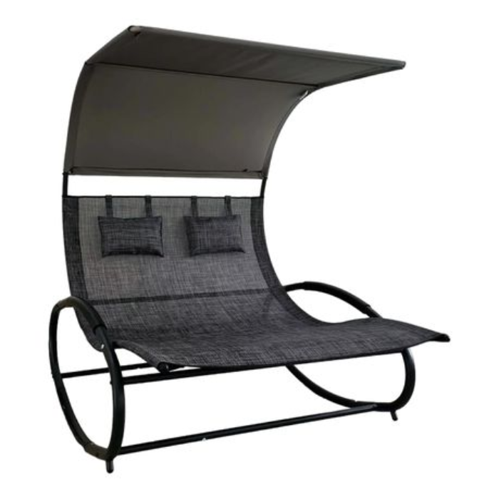 Santorini - 3 Seater Plastic Swing Chair with Canopy-Grey-Santorini Store