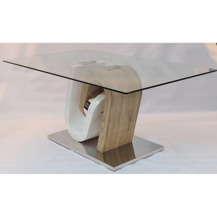 Alexandros Glass Dinning Table Only-Santorini Store