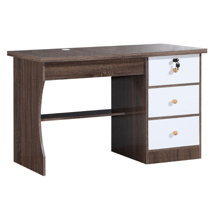 Dark Brown Office Desk with 3 drawers